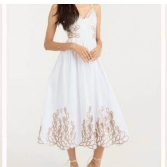 NWT Christian Lacroix white embroidered midi dress - Picture 3 of 7